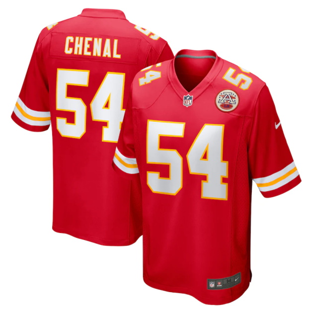 mens nike leo chenal red kansas city chiefs game player jersey